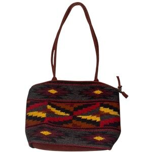 Tabask Alpaca Wool Tribal Tapestry Purse Bag Handmade In Peru